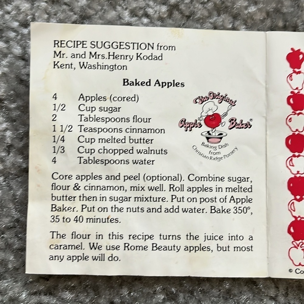VINTAGE The Original Apple Baker baking dish Christian Ridge Pottery Maine 1983 - Picture 10 of 11